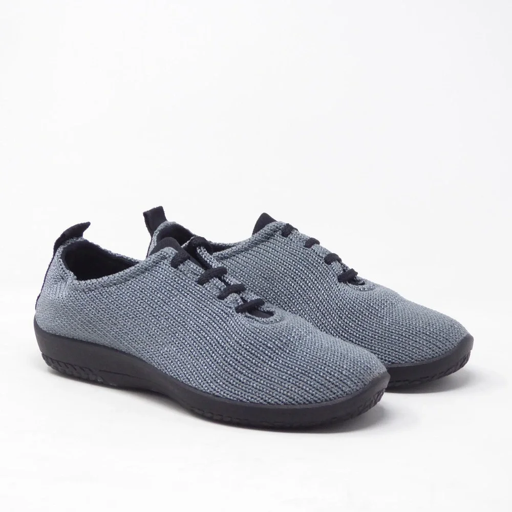 Arcopedico Women LS Lace-Up Shoe Titanium Grey Knit Comfort Sneakers 38 / 7-7.5